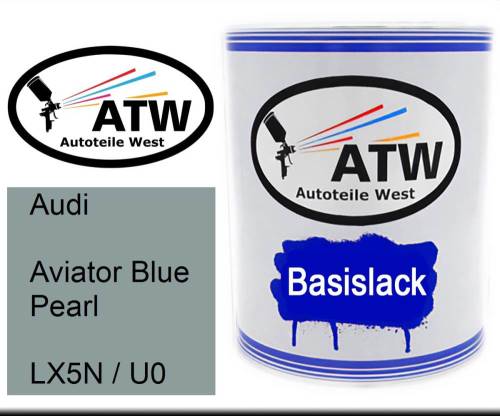 Audi, Aviator Blue Pearl, LX5N / U0: 1L Lackdose, von ATW Autoteile West.